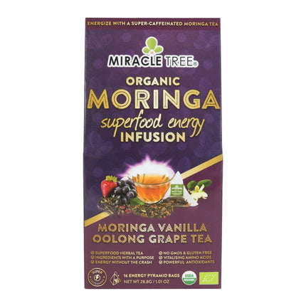 Organic Moringa Energy Tea - Grape Vanilla - Natural Coffee Alternative