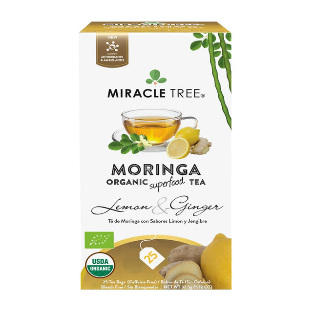 Organic Moringa Tea, Lemon & Ginger - Miracle Tree