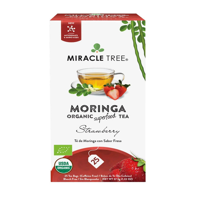 Organic Moringa Tea, Strawberry - Miracle Tree