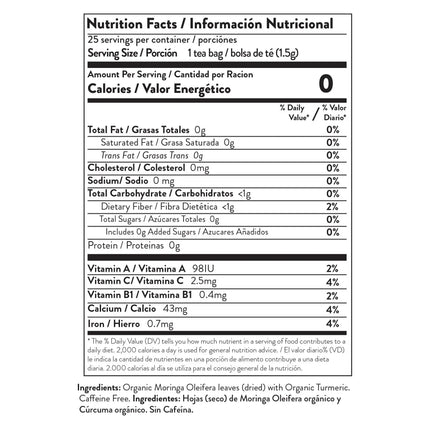 Organic Moringa Tea, Turmeric - Miracle Tree