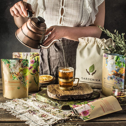 Herbal Tea Sampler, Organic Loose Leaf Herbal Gift Set, 5 Pack