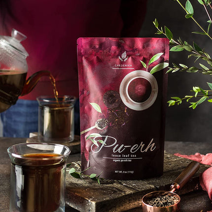 Puerh Tea, High-Caffeine Coffee Alternative - Fermented - Organic