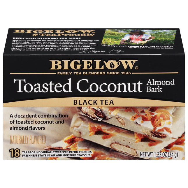 Front of Toasted Coconut Almond Bark Tea box