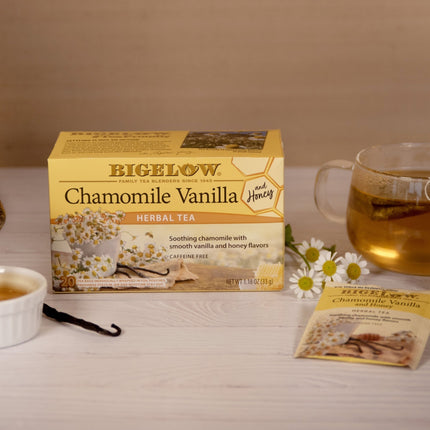 Cup of Chamomile Vanilla and Honey Herbal Tea