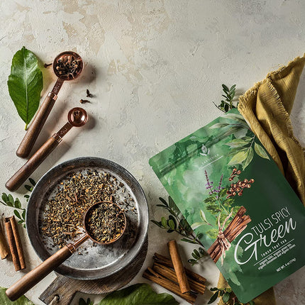 Tulsi Spicy Chai Tea, Energy & Focus - Green Tea - Organic & Kosher