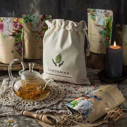 Herbal Tea Sampler, Organic Loose Leaf Herbal Gift Set, 5 Pack